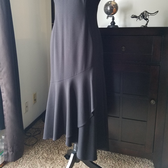 Calvin Klein black fluted flutter formal dress - Picture 3 of 8